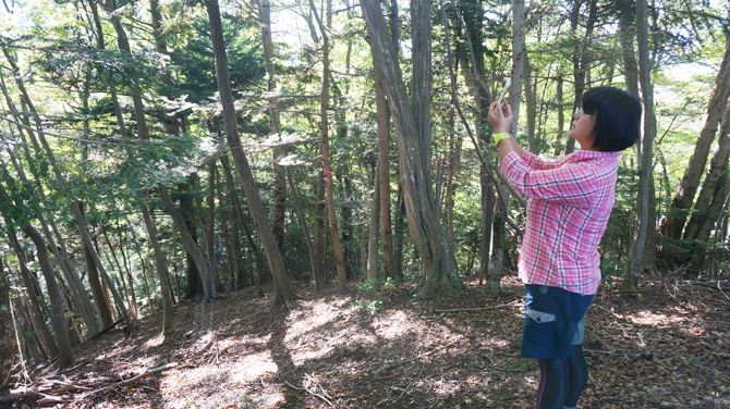 森の中で録音します