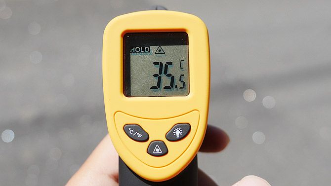 走り終わった後の温度は「35.5℃」