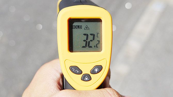 走る前は「32.2℃」