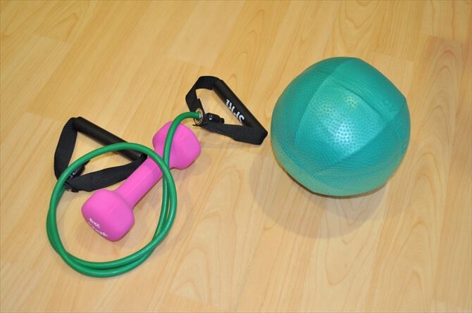 筋肉コンディショニングではこれらの器具を使用。