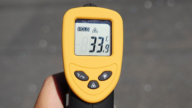 走り終わった後の温度は「33.9℃」