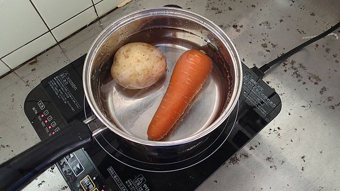 本の通りに丸のまま塩湯でします！