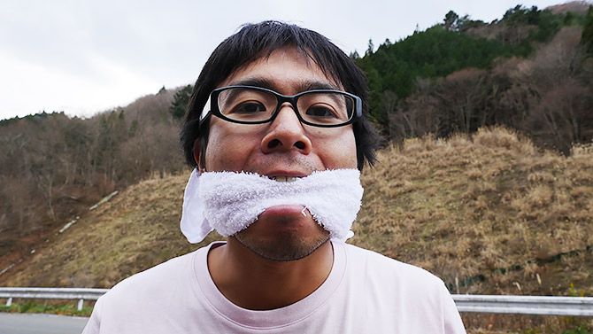 タオルを口にセット！