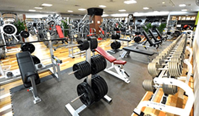 フリーウエイトエリア FREE WEIGHT AREA