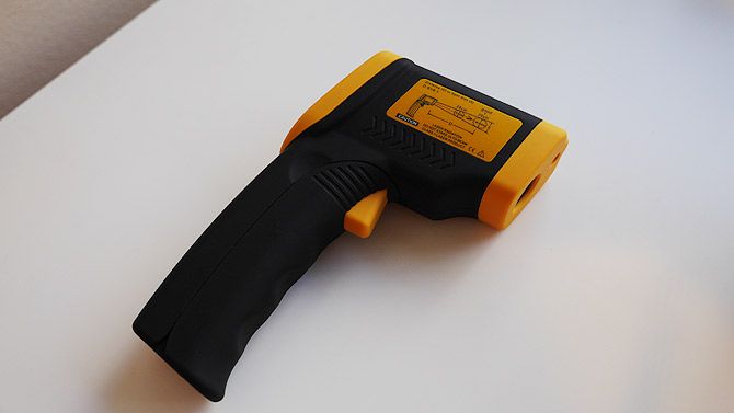 買った直後に放射温度計で温度を測ると、