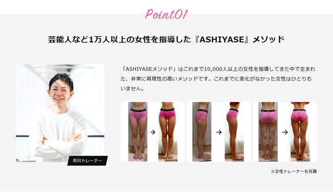 芸能人など1万人以上の女性を指導した『ASHIYASE』メソッド