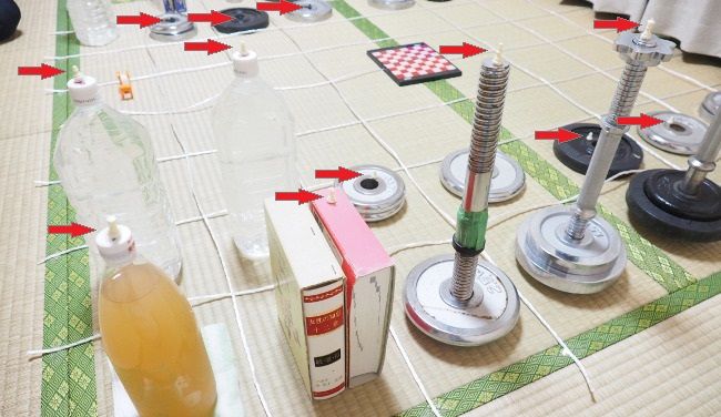 頭に駒を付けて、それぞれの鉄アレイの役割をわかりやすくします。

