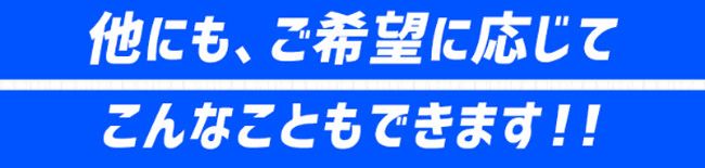 他にも、ご希望に応じてこんなこともできます。