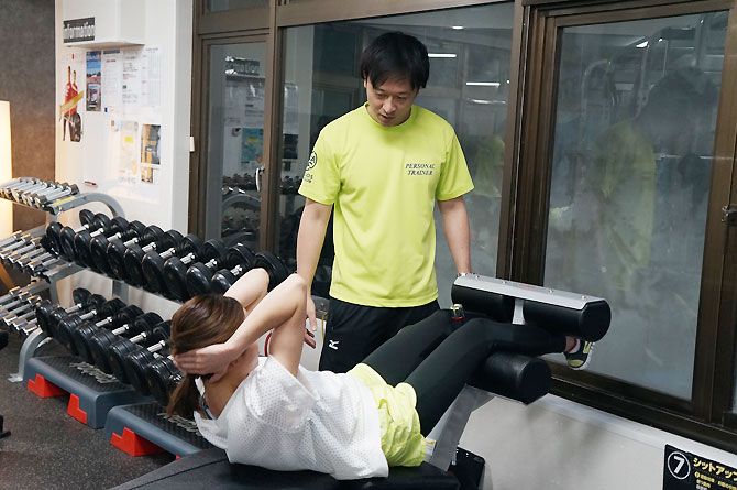 【非公開　2018/08/03 18:29】メガロス 市ヶ谷店::腹筋トレーニング