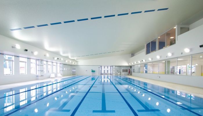 泳いだり、歩いたり広々プール