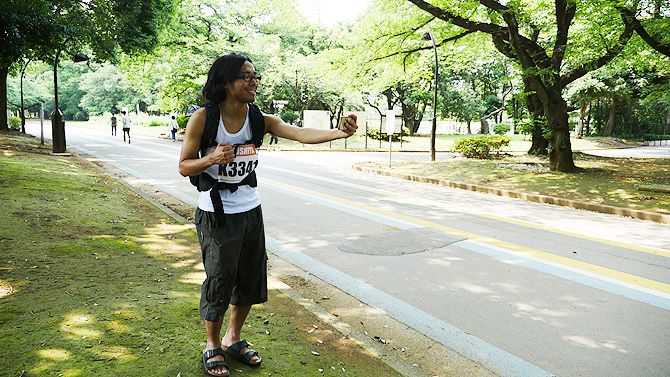 トレイルランもウソで公園で撮りました！