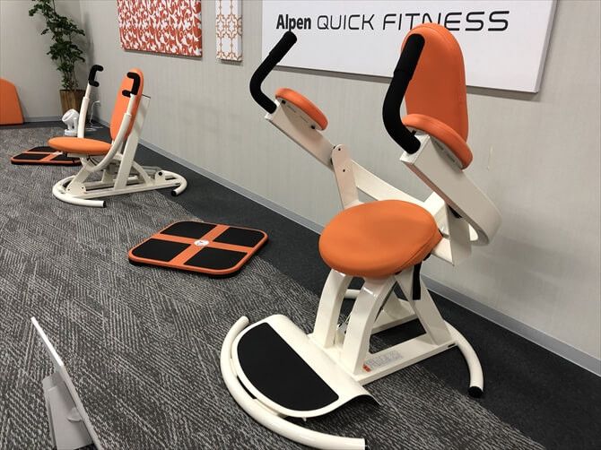 【非公開　2024/12/6】アルペンクイックフィットネスままともプラザ町田::マシンは日本人の女性専用に開発されたオリジナル。丸みを帯びたデザインや明るい色使いとともに、サイズにもこだわった作りです。