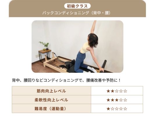 初級クラス バックコンディショニング(背中・腰)