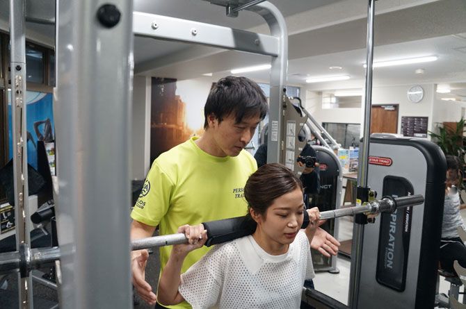 【非公開　2018/08/03 18:29】メガロス 市ヶ谷店::ヒップライン強化のためスクワットのトレーニング