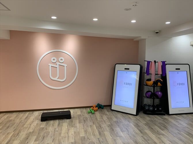 [女性専用] 新感覚のAI×フィットネス　ファディー 千歳烏山::ファディーの最大の特色ともいえるのが、大きなスマートフォンのようなフォルムのAIトレーナー。